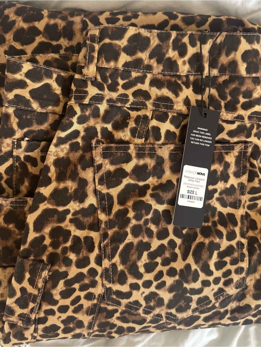 Fashion Nova Women Leopard Cargo Pants - Brown/Black